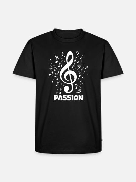 PASSION clef music design - Men's Premium Organic T-Shirt - black