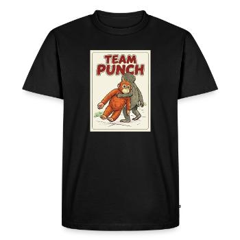 Team Punch Baby Monkey Punch - Men's Premium Organic T-Shirt - black - Front - Nico (187cm)
