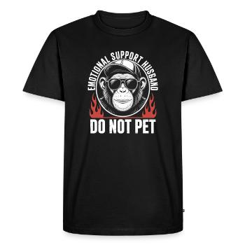 Emotional Support Husband Monkey - Men's Premium Organic T-Shirt - black - Front - Nico (187cm)