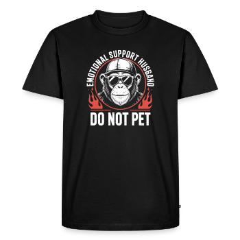 Mari de soutien émotionnel ne caressent pas - T-shirt Premium bio Homme - noir - Devant - Nico (187cm)