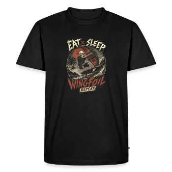 Surf squelette à profil ailé - T-shirt Premium bio Homme - noir - Devant - Nico (187cm)
