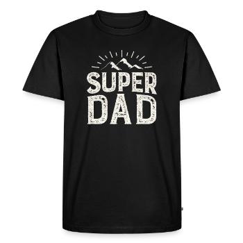 Super Dad Mountain Adventure - Men's Premium Organic T-Shirt - black - Front - Nico (187cm)