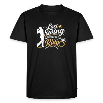 Marié de golf pour enterrement de vie de garçon : dernier coup avant le ring - T-shirt Premium bio Homme - noir - Devant - Nico (187cm)