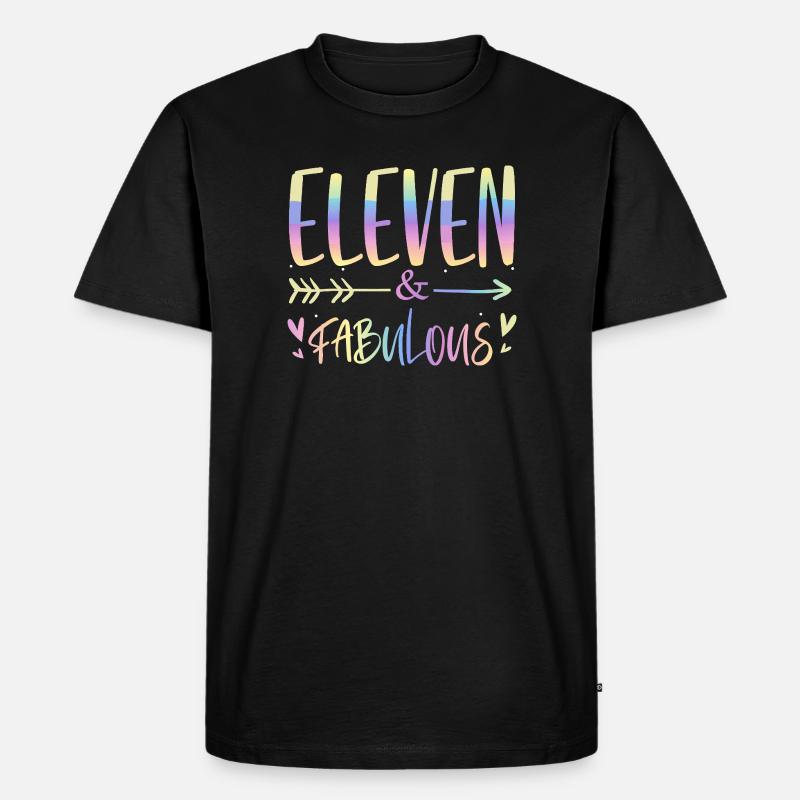 Eleven & Fabulous Rainbow Script - Men's Premium Organic T-Shirt - black