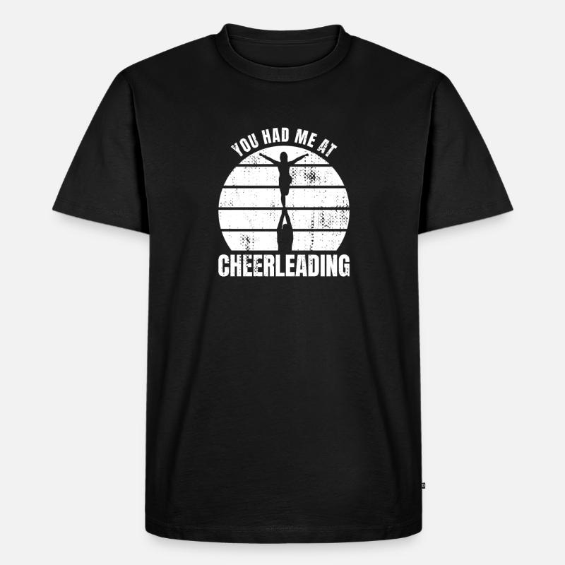 Du hattest mich bei Cheerleading - Männer Premium Bio T-Shirt - Schwarz
