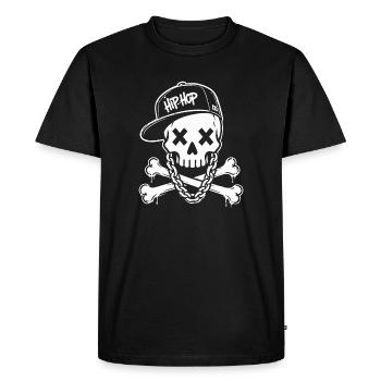 Hip Hop Skull Streetwear Rap Urban Style Shirt - Men's Premium Organic T-Shirt - black - Front - Nico (187cm)