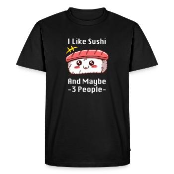 Charme de mème sushi - T-shirt Premium bio Homme - noir - Devant - Nico (187cm)