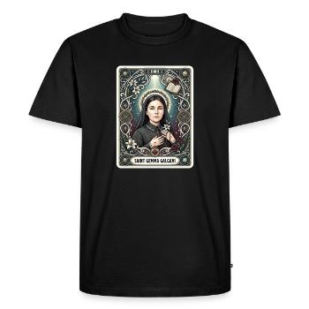 Carte de tarot de Sainte Gemma Galgani - T-shirt Premium bio Homme - noir - Devant - Nico (187cm)
