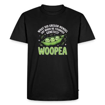Pea Genetics Mendelwitz WOOPEA - Men's Premium Organic T-Shirt - black - Front - Nico (187cm)