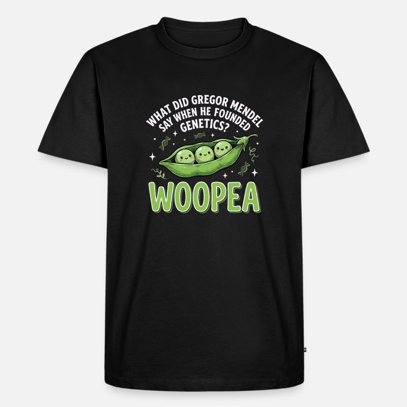 ErbsenGenetik Mendelwitz WOOPEA - Männer Premium Bio T-Shirt - Schwarz