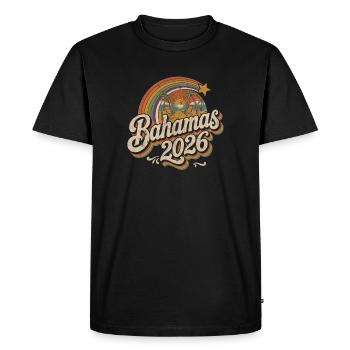 Bahamas 2026 Coucher de soleil rétro - T-shirt Premium bio Homme - noir - Devant - Nico (187cm)