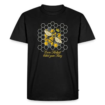 Royal bee in honeycomb - Men's Premium Organic T-Shirt - black - Front - Nico (187cm)