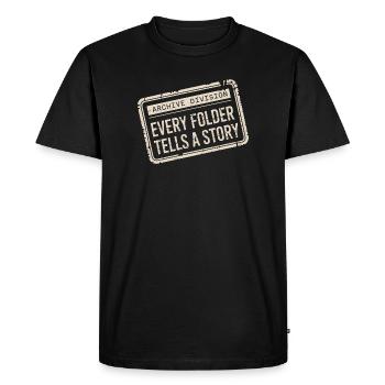 Chaque dossier raconte une histoire - T-shirt Premium bio Homme - noir - Devant - Nico (187cm)