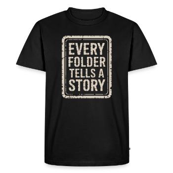 Chaque dossier raconte une histoire - T-shirt Premium bio Homme - noir - Devant - Nico (187cm)