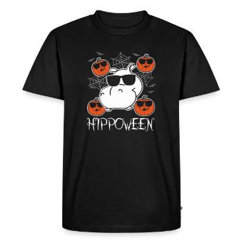 Safari Afrique Faune du Serengeti hippopotame d’Halloween - T-shirt Premium bio Homme - noir - Devant - Nico (187cm)