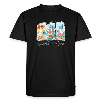 Summer Geese Trio Summer Vibe Vacation Beach - Men's Premium Organic T-Shirt - black - Front - Nico (187cm)