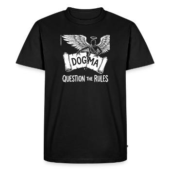 Dogma Flight : Ask the Rules - T-shirt Premium bio Homme - noir - Devant - Nico (187cm)