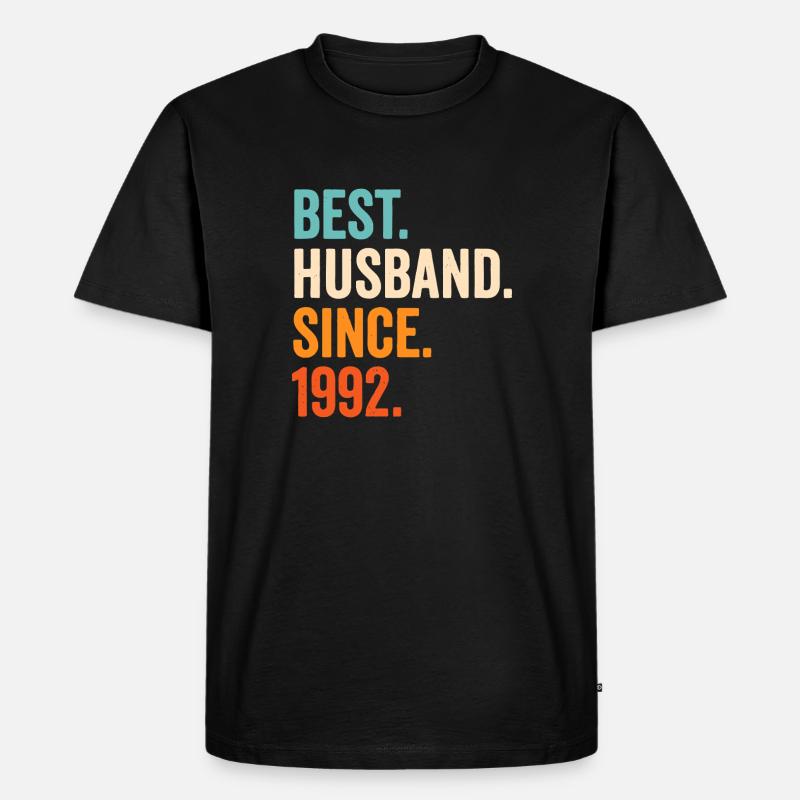 Bester Ehemann seit 1992 - Männer Premium Bio T-Shirt - Schwarz