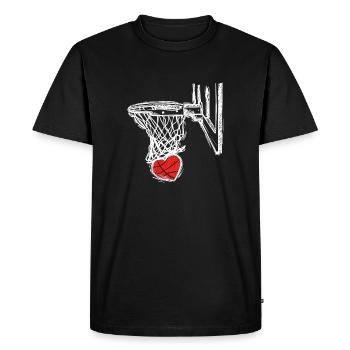 Heart Hoop Dunk - Men's Premium Organic T-Shirt - black - Front - Nico (187cm)