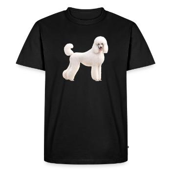 Poodle Large White - Men's Premium Organic T-Shirt - black - Front - Nico (187cm)