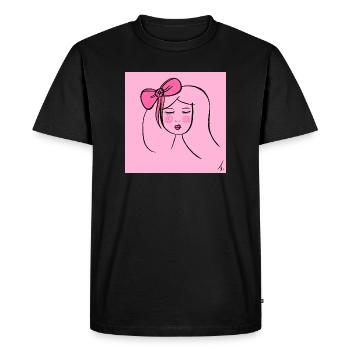 Fille Rose - T-shirt Premium bio Homme - noir - Devant - Nico (187cm)