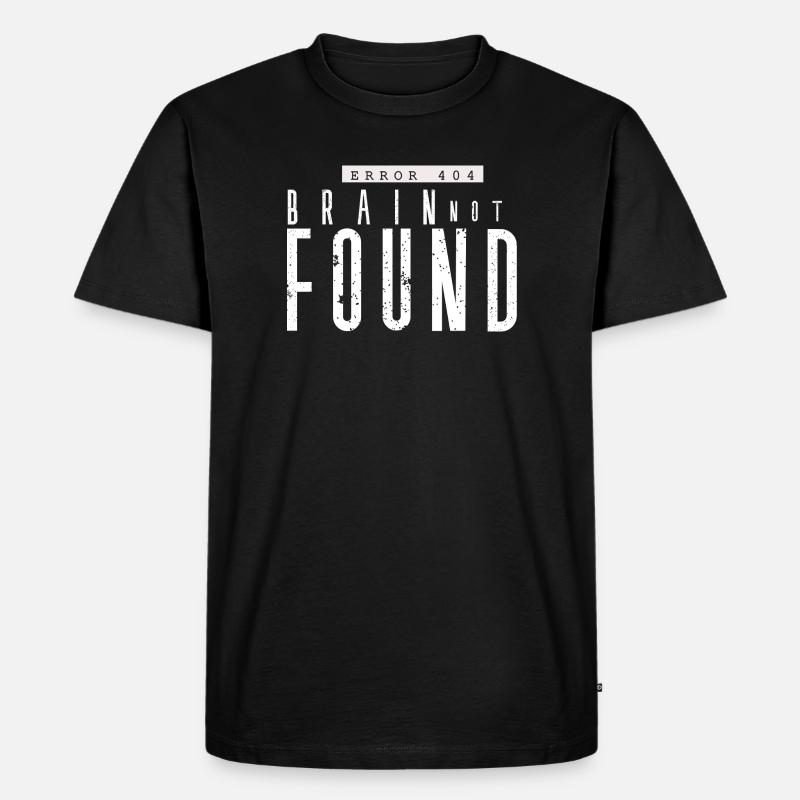 Fehler 404: Verlorenes Gehirn - Männer Premium Bio T-Shirt - Schwarz