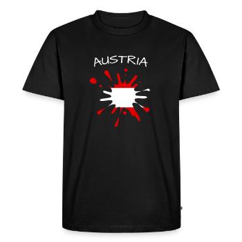 Éclaboussures de peinture du drapeau autrichien Kleks d’Autriche - T-shirt Premium bio Homme - noir - Devant - Nico (187cm)