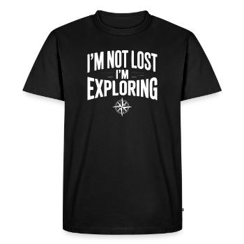 Je ne suis pas perdu, j’explore - T-shirt Premium bio Homme - noir - Devant - Nico (187cm)