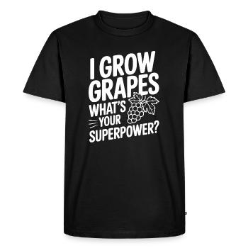 Je cultive des raisins. Quel est ton super-pouvoir ? - T-shirt Premium bio Homme - noir - Devant - Nico (187cm)