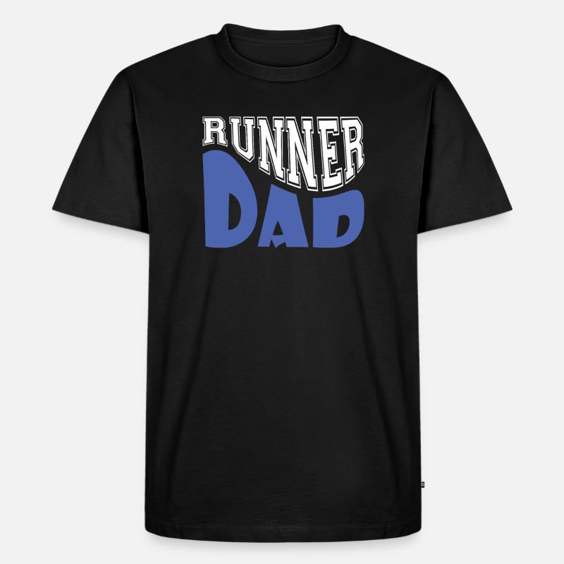 Läufer-Vater - Männer Premium Bio T-Shirt - Schwarz