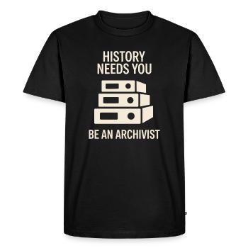 L’histoire a besoin de vous : soyez archiviste - T-shirt Premium bio Homme - noir - Devant - Nico (187cm)