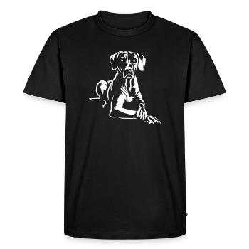 Rhodesian Ridgeback « Édition Noire » - T-shirt Premium bio Homme - noir - Devant - Nico (187cm)