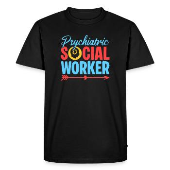 Travail social psychiatrique Quota pour travailleurs sociaux - T-shirt Premium bio Homme - noir - Devant - Nico (187cm)