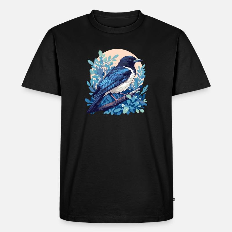 Elstern Elster - Männer Premium Bio T-Shirt - Schwarz