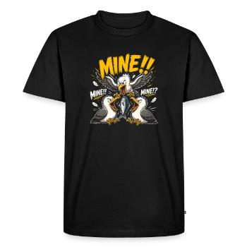 Vol de mouettes au bord de la mer - T-shirt Premium bio Homme - noir - Devant - Nico (187cm)
