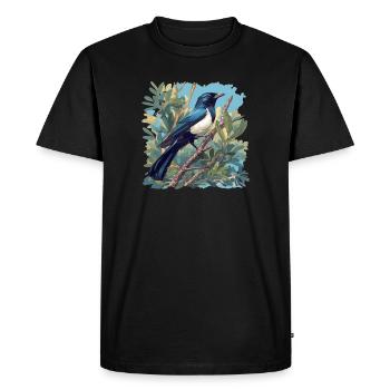 Magpies Magpie - Men's Premium Organic T-Shirt - black - Front - Nico (187cm)
