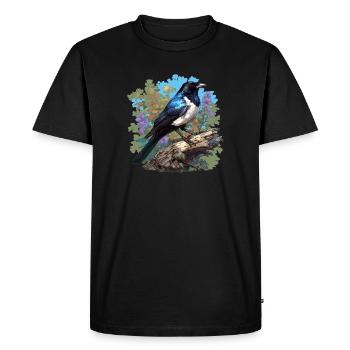 Magpies Magpie - Men's Premium Organic T-Shirt - black - Front - Nico (187cm)