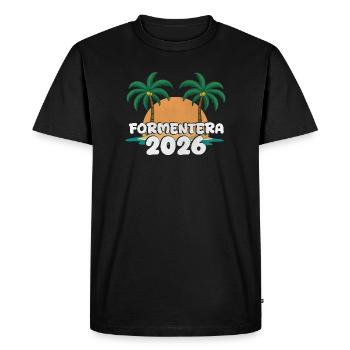 Formentera 2026 - T-shirt Premium bio Homme - noir - Devant - Nico (187cm)