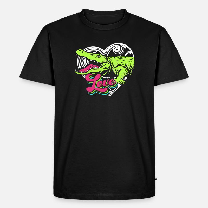 Krokodil Jagd - Männer Premium Bio T-Shirt - Schwarz