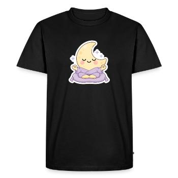 Moon meditation on pillow - Men's Premium Organic T-Shirt - black - Front - Nico (187cm)