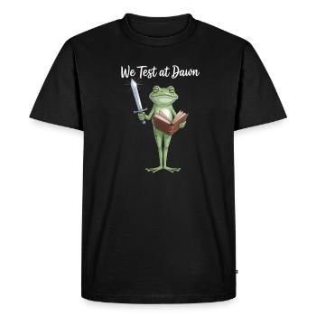 Épée de lecture du Chevalier Grenouille - T-shirt Premium bio Homme - noir - Devant - Nico (187cm)