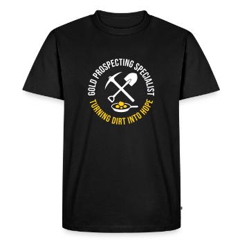Gold Prospecting Specialist Funny Mining - Men's Premium Organic T-Shirt - black - Front - Nico (187cm)