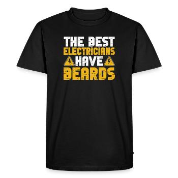 The best electricians have beards craftsmen - Men's Premium Organic T-Shirt - black - Front - Nico (187cm)