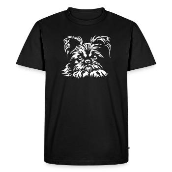Tête de griffon de Bruxelles « Édition noire » - T-shirt Premium bio Homme - noir - Devant - Nico (187cm)
