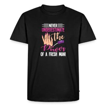Designer de manucures Salon de manucure cosmétiques - T-shirt Premium bio Homme - noir - Devant - Nico (187cm)