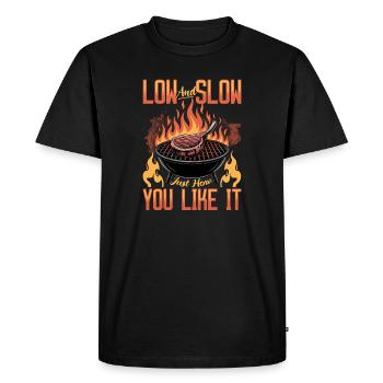 BBQ Grilling Meat Smoking Barbecue - Men's Premium Organic T-Shirt - black - Front - Nico (187cm)