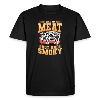 BBQ Grilling Meat Smoking Barbecue - Men's Premium Organic T-Shirt - black - Front - Nico (187cm)