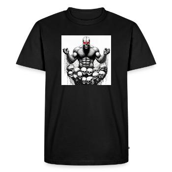 Musclé Crânes en Filet - T-shirt Premium bio Homme - noir - Devant - Nico (187cm)