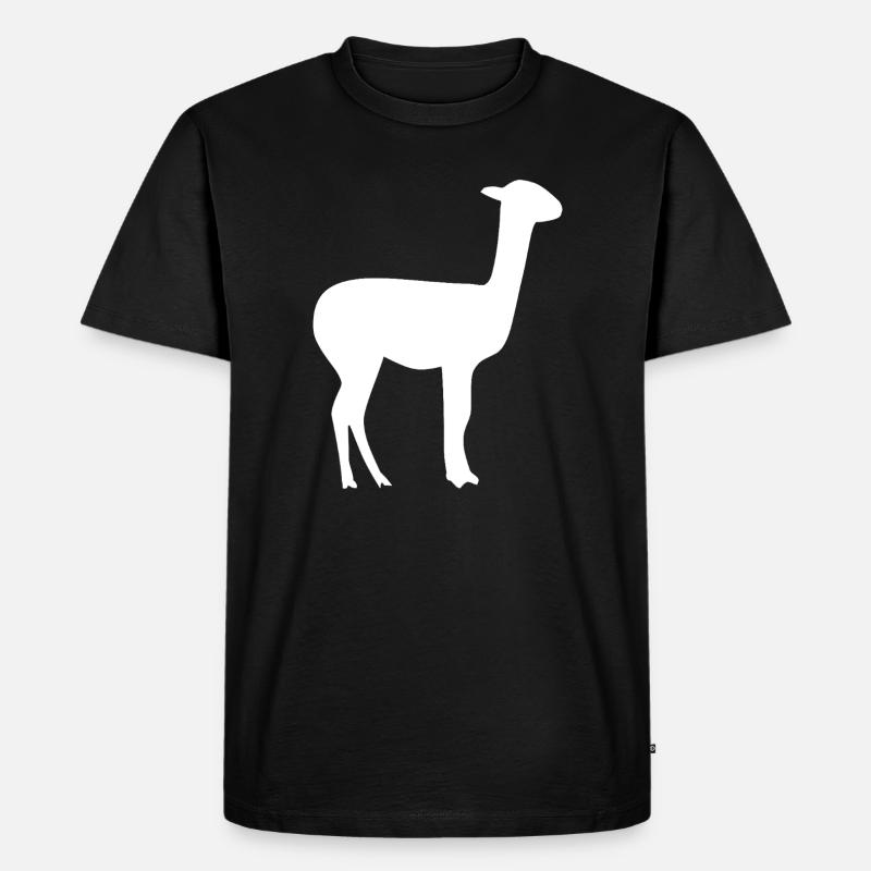 Lama - Männer Premium Bio T-Shirt - Schwarz