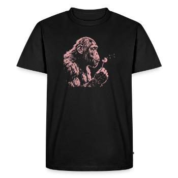 Chimpanzé qui souffle le pissenlit Art nature du singe - T-shirt Premium bio Homme - noir - Devant - Nico (187cm)